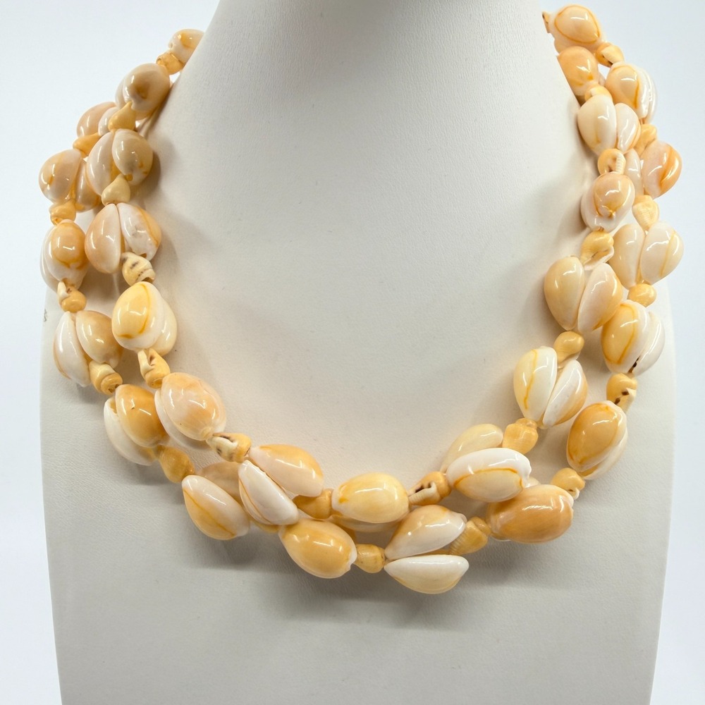 Boho Multi-Strand Cowrie Shell Necklace Chunky‎ Statement Layering Beach Jewelry